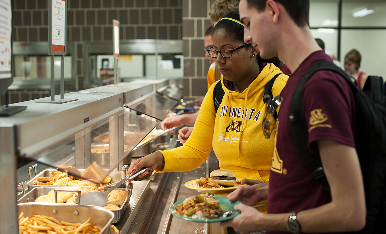 Students in Cafeteria Serving Station